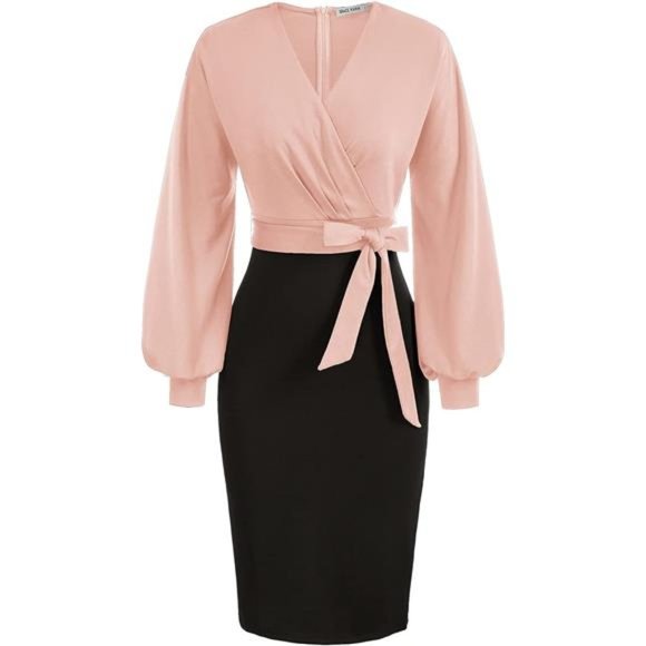 New - Pink & Black - Women's Pencil Dress Office. Cocktails, Work and more - Picture 1 of 5